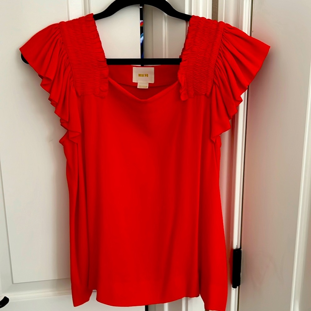 Anthropologie Maeve red sleeveless blouse